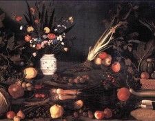 Caravaggio - Still-Life With Flowers And Fruit. Караваджо, Микеланджело Меризи да