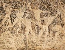 POLLAIUOLO Antonio del Battle Of Ten Nudes.  