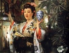 Young Lady Holding Japanese Objects. Tissot,  