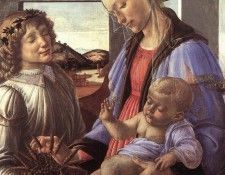 Madonna and child with a angel. , Alessandro