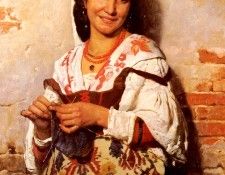 Bonnat Leon Joseph Florentin Jeune Fille Italienne. , 