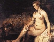 REMBRANDT BATHSHEBA AT HER BATH 1654 LOUVRE Bredius 521.    