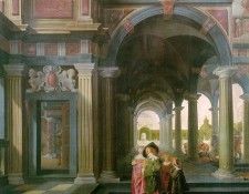 Palace Courtyard with Figures WGA. ,  