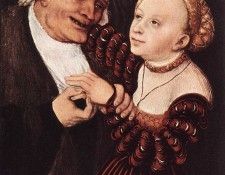 CRANACH Lucas the Elder Old Man And Young Woman. ,  