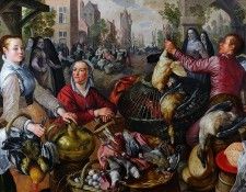   -  : .    [The Four Elements Air. A Poultry Market with the Prodigal Son in the Background] NG London. Beuckelaer 