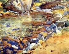 Sargent John Singer Brook among Rocks. ��������, ���� ������