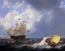 Schotel Johannes Christiaan Ship on choppy sea Sun . Schotel, 