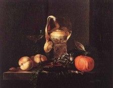 KALF Willem Still Life With Silver Bowl Glasses And Fruit. , 