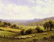 Glendening Alfred Augustus Near Amberley Sussex With Arundel Castle In The Distance. ����������, �������