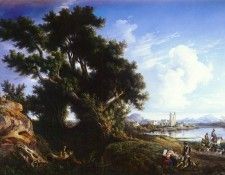 Carelli Consalvo (Italian) 1818 to 1900 Landscape Near Naples With The Isle Of Capri In The Dista. Carelli, 