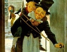 Jessie Wilcox Smith Tiny Tim and Bob Cratchit on Christmas Day, 1925 sqs. ,  