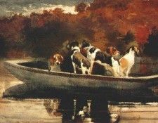 homer dogs in a boat 1889. �����, �������