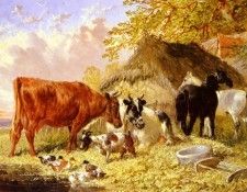 Herring Jnr John Frederick Horses Cows Ducks and a Goat By A Farmhouse. ������, ���� ��������
