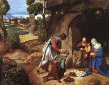 GIORGIONE THE ADORATION OF THE SHEPHERDS, 1505-10, NGW. 