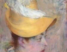 Testa di Signora con Capellino Giallo 1890. Boldini, ��������