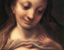 CORREGGIO Virgin And Child With An Angel Detail. 
