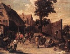 TENIERS David the Younger Peasants Dancing Outside An Inn. ,  