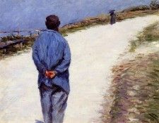 Caillebotte Gustave Man in a Smock aka Father Magloire on the Road between Saint Clair and Etreta. , 
