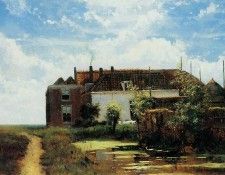 Weissenbruch Jan Farm beside canal in polder Sun. Weissenbruch, �� �������