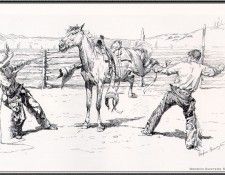 Remington-BroncoBustersSaddling-sj. Remington, ��������