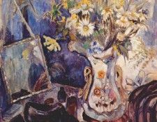 goncharova still life with shoe and mirror c1906. , 
