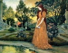 Eugene Grasset - Girl in Garden, De. ������, �������