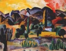 falk in the mountains (landscape) 1916. �����, ������