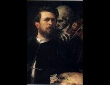 Self portrait with Death. Беклина Арнольд