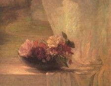 Flowers in a Persian Porcelain Water Bowl. Lafarge, 