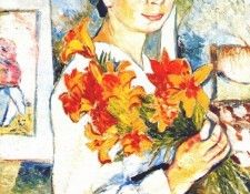 goncharova self-portrait with yellow lilies 1907. , 