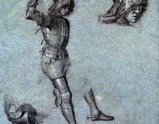 Carpaccio Three studies of a cavalier in armor. , 