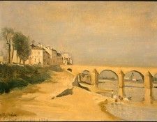 Corot River Scene with Bridge, 1834, NG Washington. , --