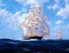 Jsd49 Ariel and Taeping  The Great Tea Race of 1866 JStevenDews sqs. , J 