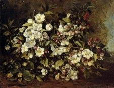 Courbet Gustave Flowering Apple Tree Branch. , 