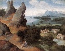 PATENIER Joachim Landscape With The Flight Into Egypt. Patenier Иоахим Patinir
