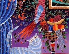 bs-YuriGorbachev-StillLifeWithCatAndParrot. ��������, ����