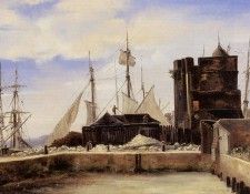 Corot Honfleur The Old Wharf. , --