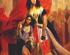 briullov countess yulia samoilova retiring from ball pre1843.    (1799-1852)