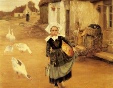 Wallen Gustaf Theodor The Little Goosegirl. ,  