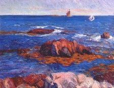 glackens rocks and lighhouse c1908. Glackens, ������