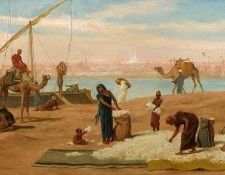 Frederick Goodall   Unloading Cotton on the Nile. , 