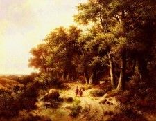 Koekkoek Hendrik Pieter Woodland Travellers. Koekkoek,  