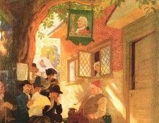 Rip Van Winkle 0003 Hearing The News N.C.Wyeth sqs. ,  
