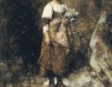 A Peasant Girl On A Footbridge. Харламов, Алексей Alexeivich