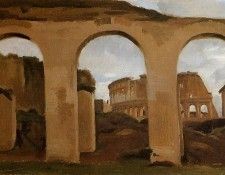 Corot Rome The Coliseum Seen through Arches of the Basilica of Constantine. , --