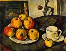 CeZANNE STILL LIFE WITH APPLES,1890-94, PRIVATE,USA. , 