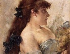 Rysselberghe Poprrait of a Lady with a Fan. Rysselberghe  