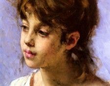Harlamoff Alexei Alexeiewitsch Portrait Of A Peasant Girl. ,  Alexeivich