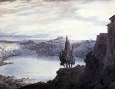 Cozens John Robert Lake Nemi Campagna Italy. Cozens,  