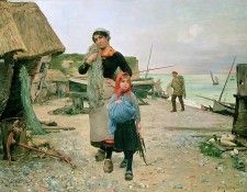 Fisherfolk Returning with their Nets, 1882. , 